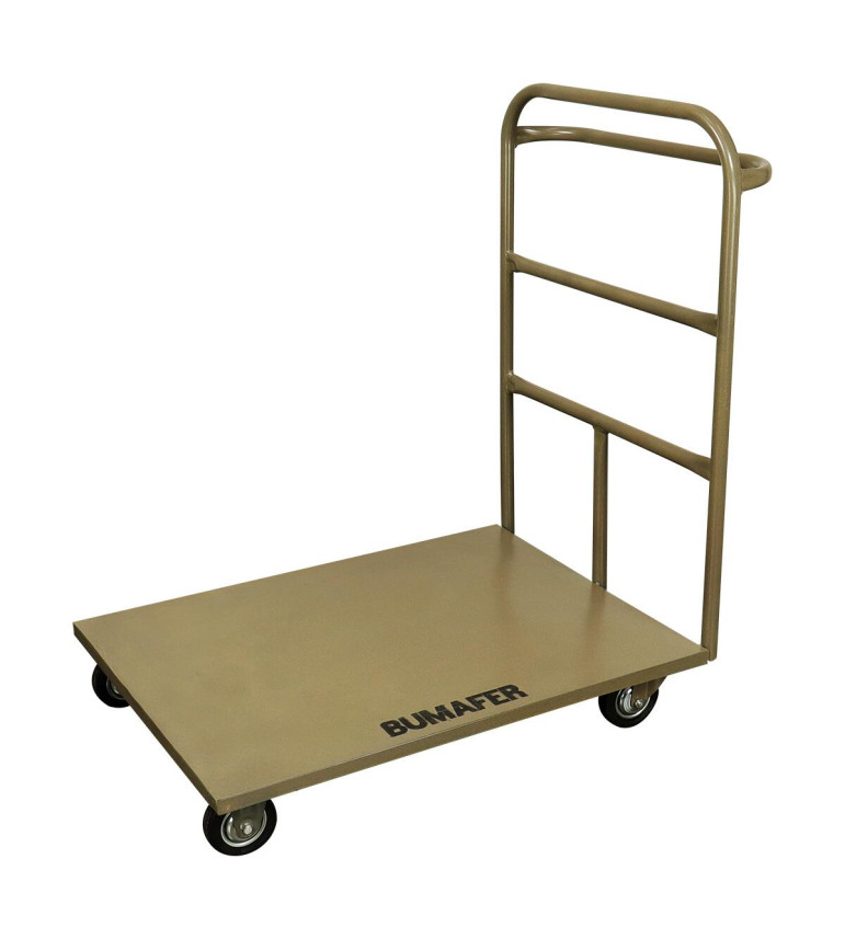 Carro Plataforma Aço 800X600Mm 250Kg C/ Uma Aba Fixa Bumafer
