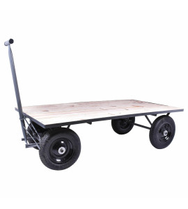 Carrinho Plataforma Desmontável Com Tampo De Madeira Bumafer