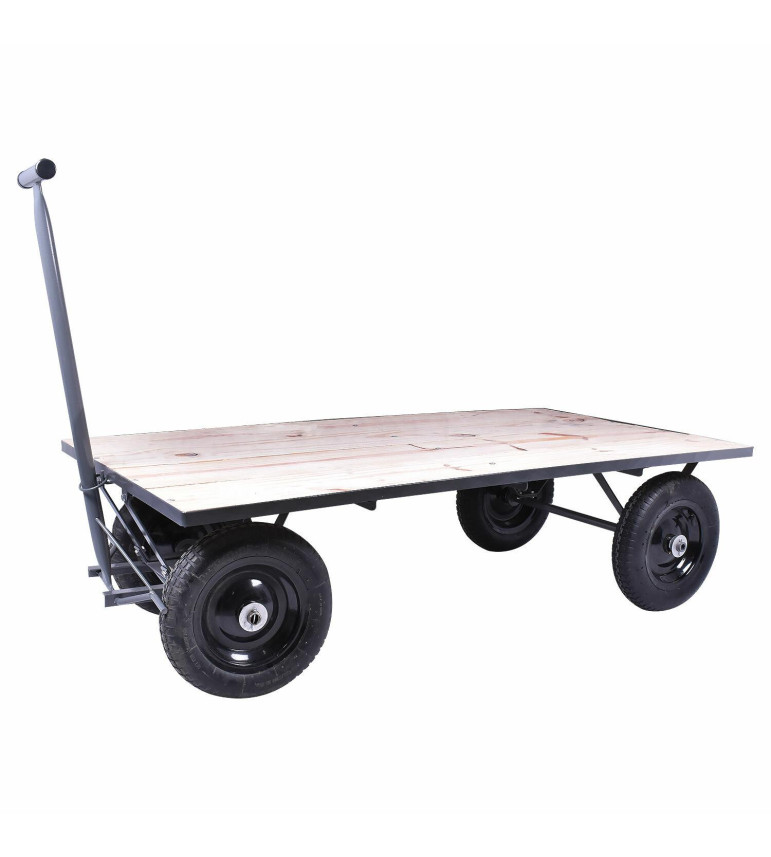 Carrinho Plataforma Desmontável Com Tampo De Madeira Bumafer