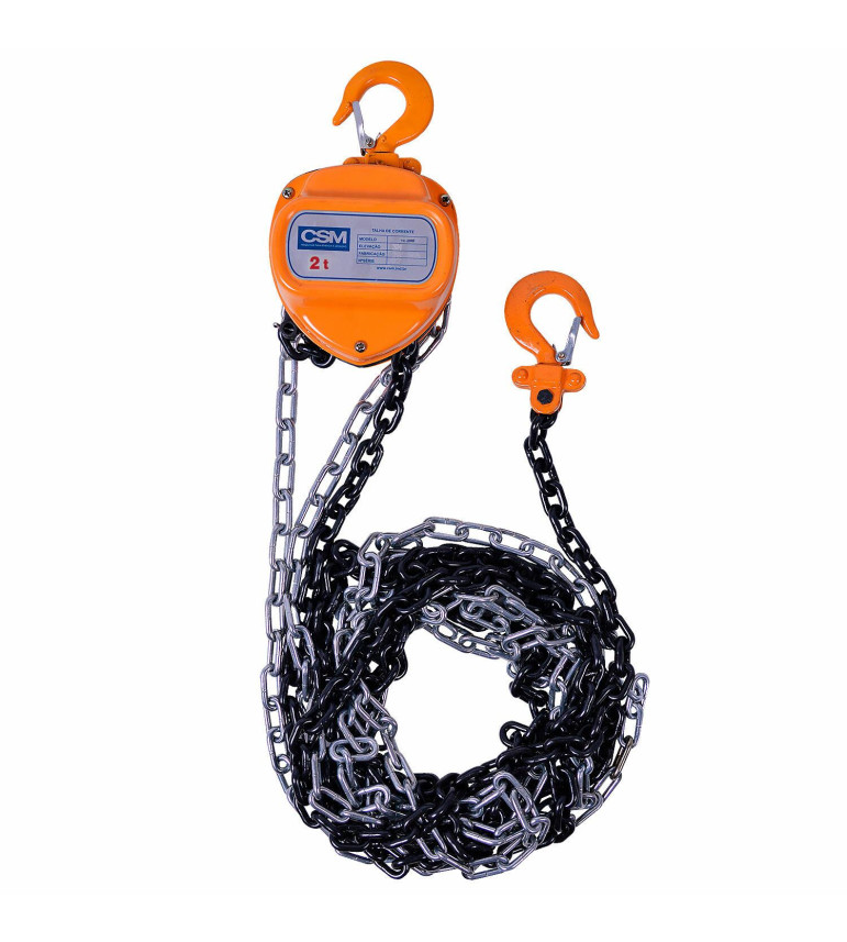 Talha Manual 2 Toneladas Corrente Com 3 Metros Tc2000 Csm