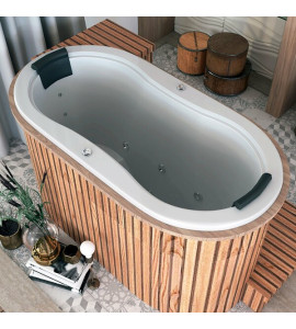 Banheira De Hidromassagem   Ofuro Oval Duplo Elegance 161cmx81cmx95cm Em Gel Coat- 220v Mondialle Branco