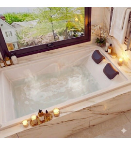 Banheira  Casal De  Hidromassagem  Roma  Elegance 190cmx140cmx50cm Em Gel Coat- 220v Mondialle Branco