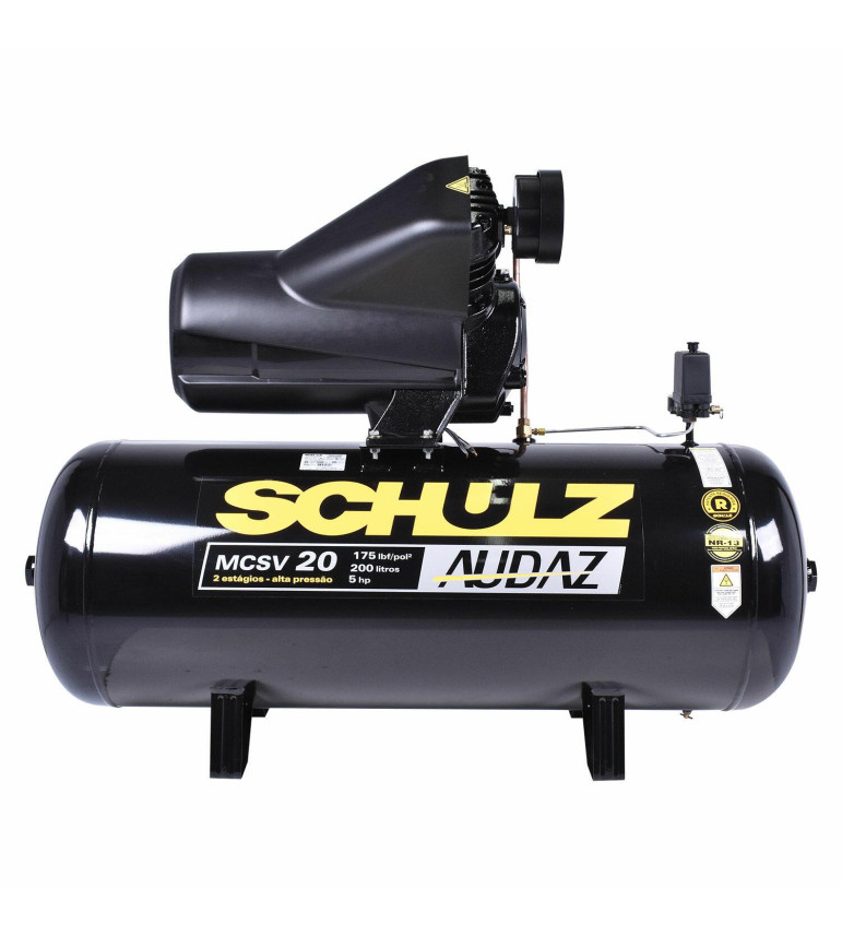 Compressor De Pistão Audaz-Mcsv20 200L 5Hp 20Pcm 220V Trif Schulz