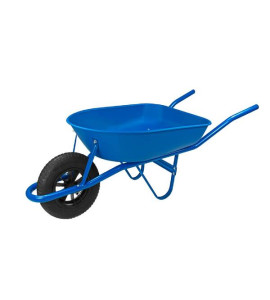 Carrinho de Mão Metálico com Caçamba de Plástico Rasa Azul 50L Tramontina